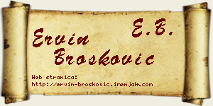 Ervin Brošković vizit kartica